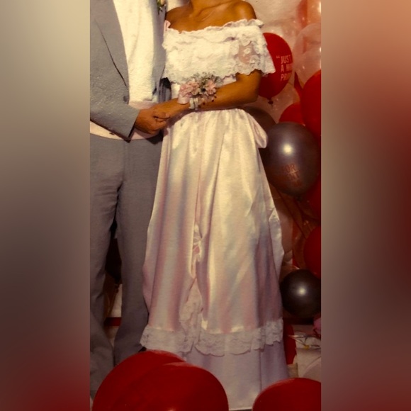 Vintage 1980s Jessica McClintock Gunne Sax Cottagecore Pink White Prom Dress 9 - Picture 1 of 13